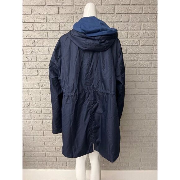 Catherines Women Navy Hooded Windbreaker Size 1X - Picture 4 of 12
